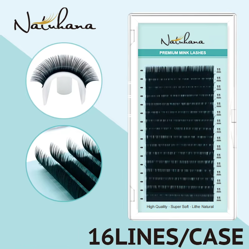 Eyelash Extension Korea Natural - NATUHANA Korea PBT 16 Baris B