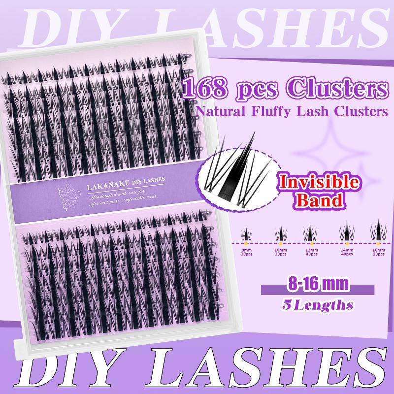 Eyelash Extensions - Bulu Mata Alami, Cluster Individu, Tebal,