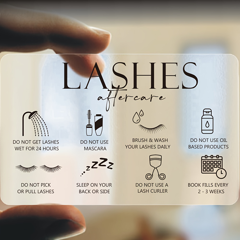 50 buah kartu perawatan bulu m - Eyelash Extension Aftercare ulasan dan harga
