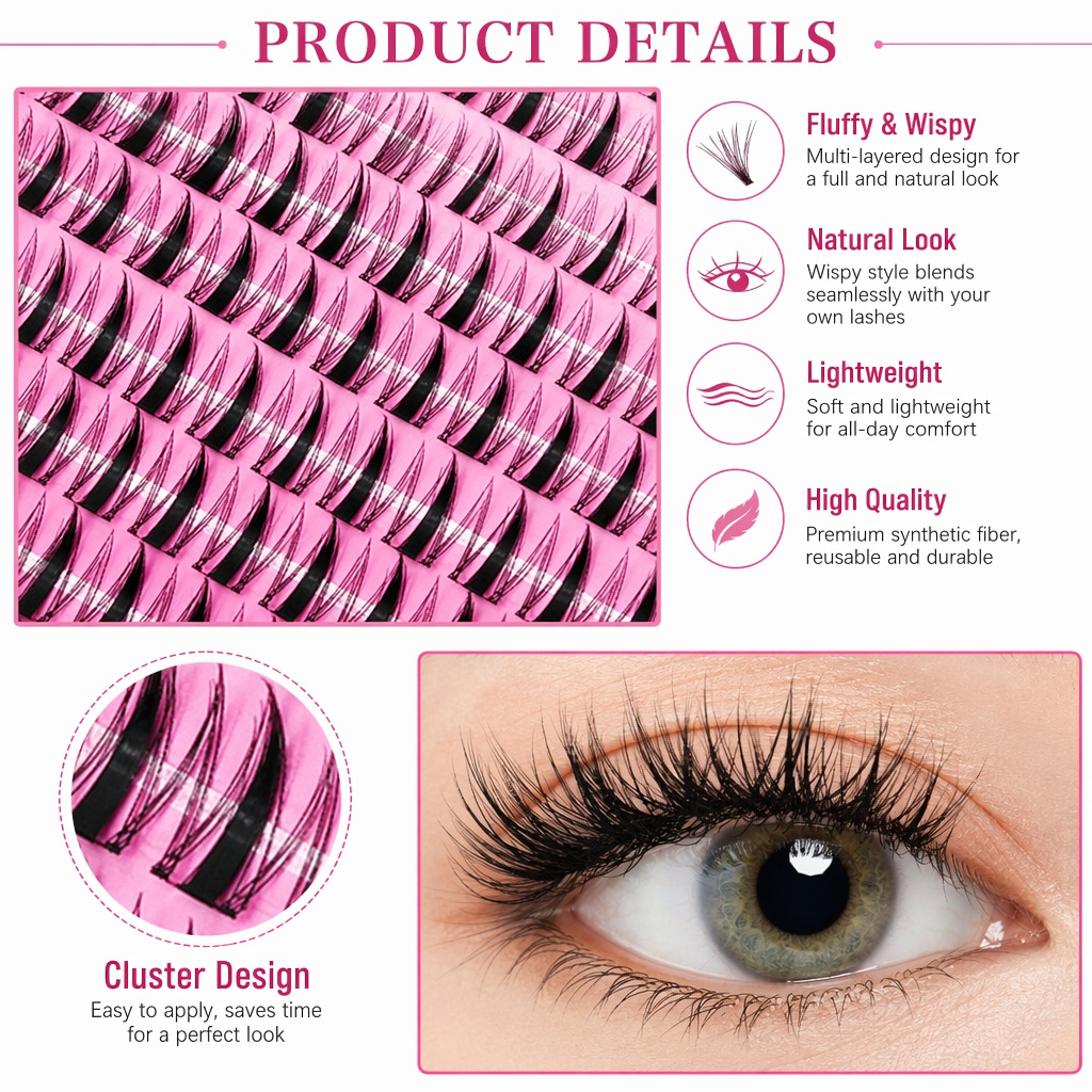 QIUNING Lash Clusters Manga La - Eyelash Extension Wet Look ulasan dan harga